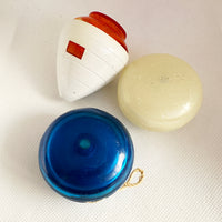 Lot of 3 Vintage Duncan Yo-yos and spin top. Fair condition. Glow, Top, Imperial