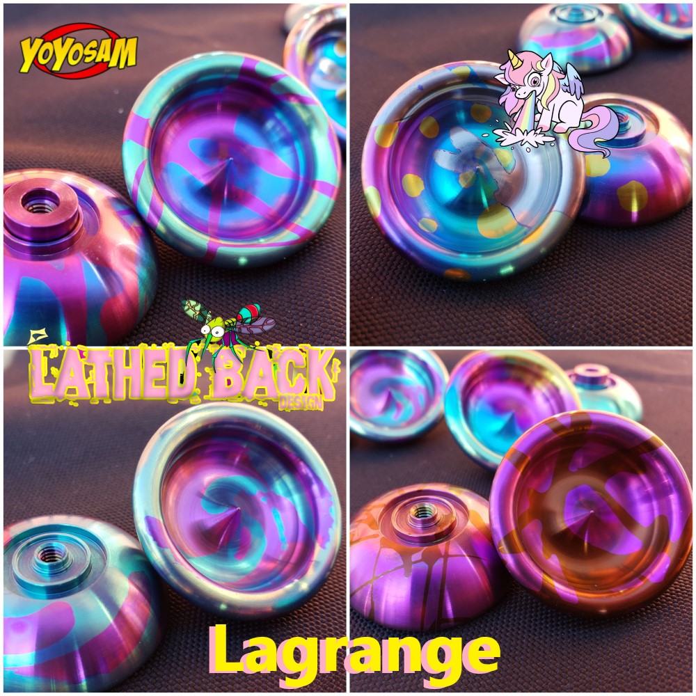 Lathed Back Design Lagrange Yo-Yo - Competition / Looper Mini Titanium YoYo  with Delrin Rims