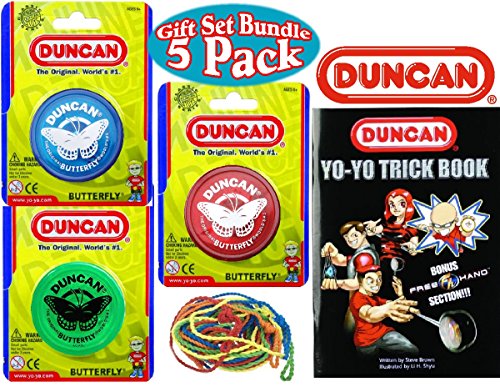 Deluxe Gift Set Bundle 5 Pack-Duncan Yo-Yo Butterfly (3), Trick